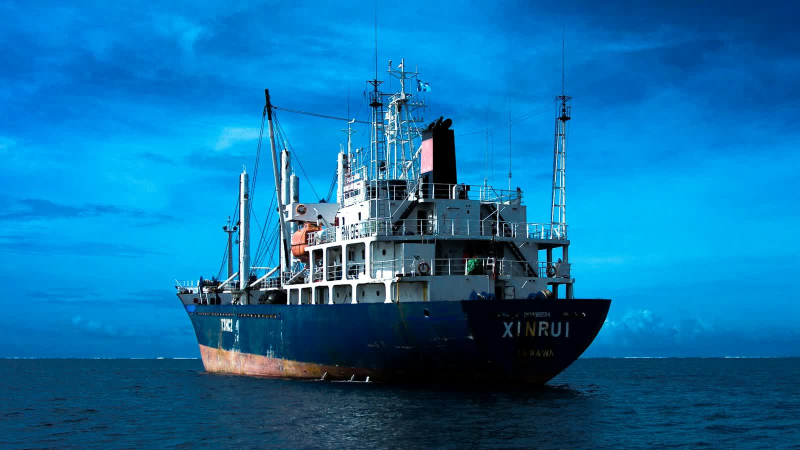 General cargo vessel at anchorage
